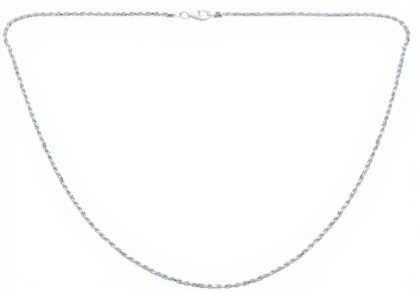 Collier argent sterling Bling Jewelry chaîne corde diamant