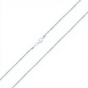 Collier argent sterling Bling Jewelry chaîne corde diamant