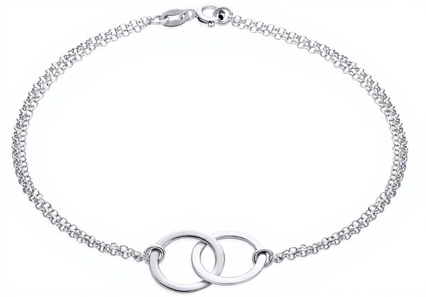 Bracelet de cheville Bling Jewelry BFF double anneau amour