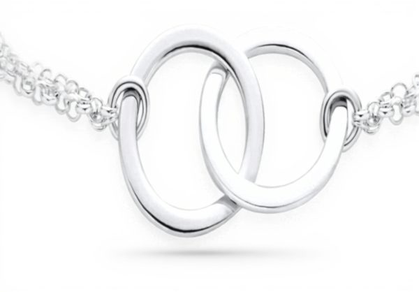 Bracelet de cheville Bling Jewelry BFF double anneau amour