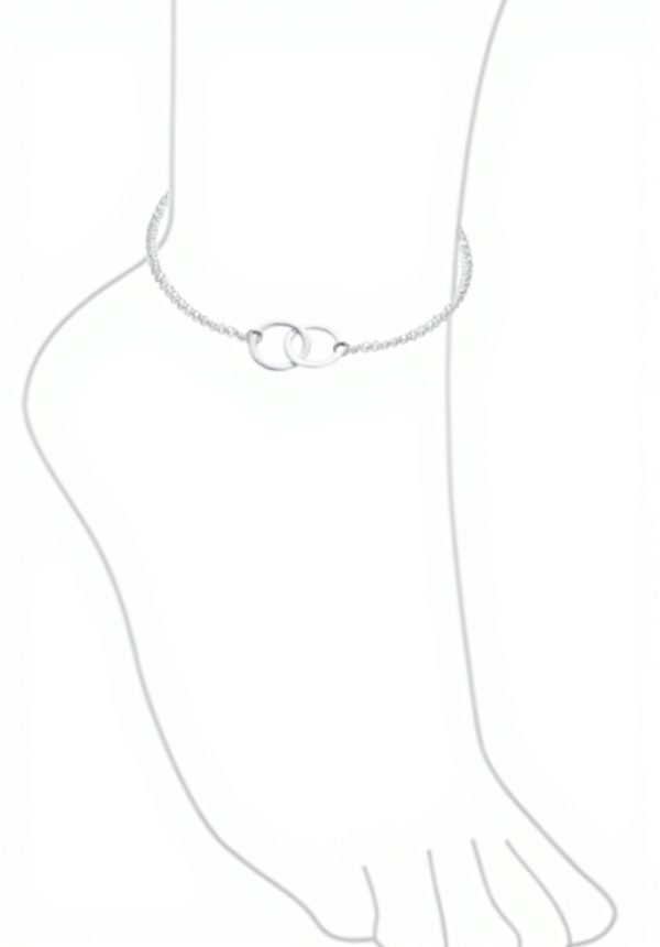 Bracelet de cheville Bling Jewelry BFF double anneau amour