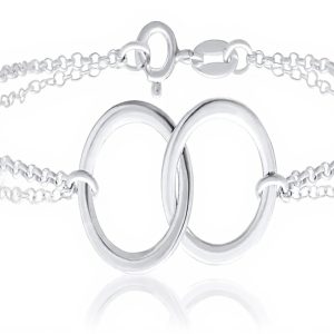 Bracelet de cheville Bling Jewelry BFF double anneau amour