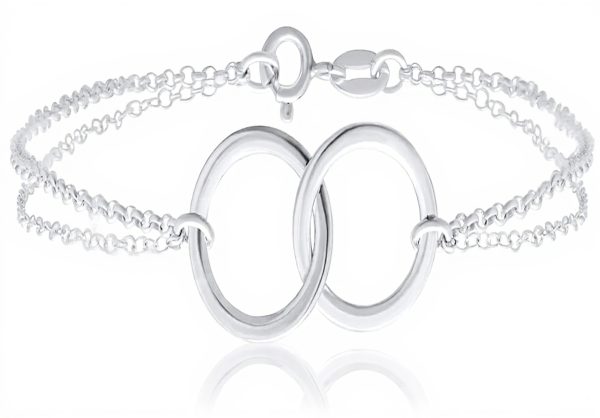 Bracelet de cheville Bling Jewelry BFF double anneau amour