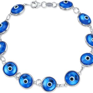 Bracelet œil protecteur Bling Jewelry argent sterling perles-0