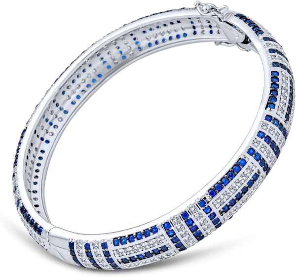 Bracelet Jonc Art Déco Bling Jewelry Laiton Zircone Cubique-1