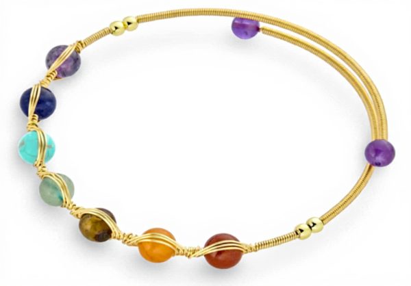 Bracelet Chakra Bling Jewelry Perles Gemmes Ajustable Femmes