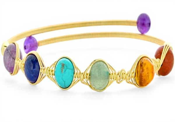 Bracelet Chakra Bling Jewelry Perles Gemmes Ajustable Femmes