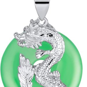 Pendentif dragon jade argent sterling Bling Jewelry femme-0