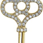 Collier clé trèfle vintage Bling Jewelry zircon plaqué or-0