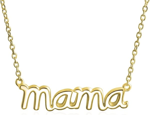 Pendentif personnalisé maman Bling Jewelry collier or argent-0