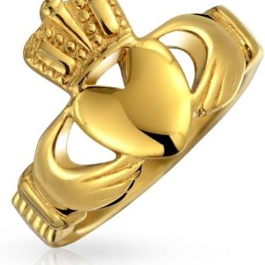 Bague Claddagh Bling Jewelry Personnalisable Acier-0