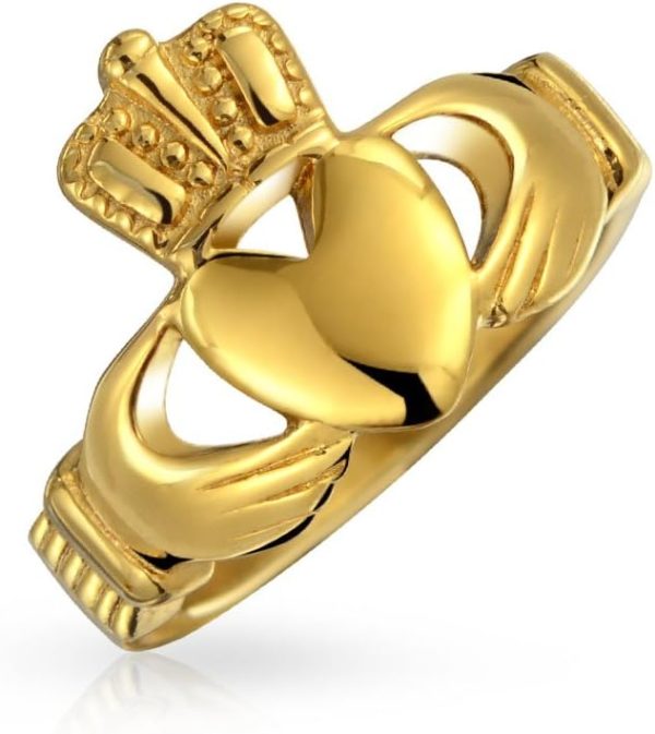 Bague Claddagh Bling Jewelry Personnalisable Acier-0