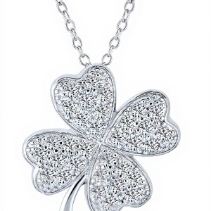 Boucles doreilles trèfle argent sterling zircon cubique