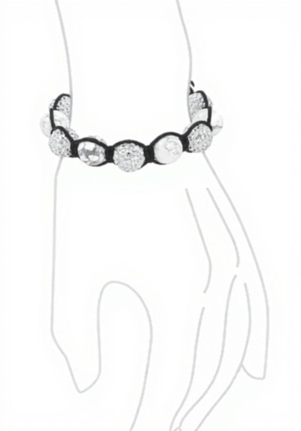 Bracelet Shamballa Hématite Cristal 12mm Bling Jewelry Homme