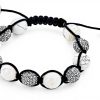 Bracelet Shamballa Hématite Cristal 12mm Bling Jewelry Homme