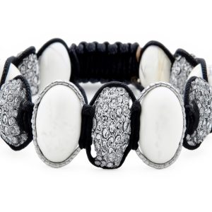 Bracelet Shamballa Hématite Cristal 12mm Bling Jewelry Homme