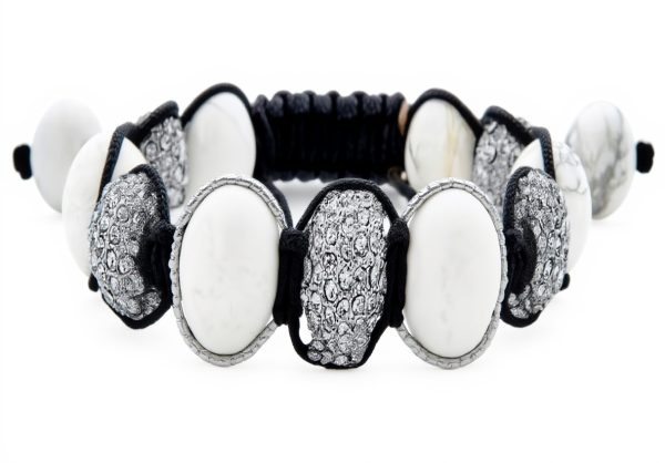 Bracelet Shamballa Hématite Cristal 12mm Bling Jewelry Homme