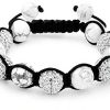 Bracelet Shamballa Hématite Cristal 12mm Bling Jewelry Homme