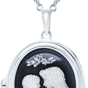 Collier camée mère enfant argent sterling 925 Bling Jewelry-0