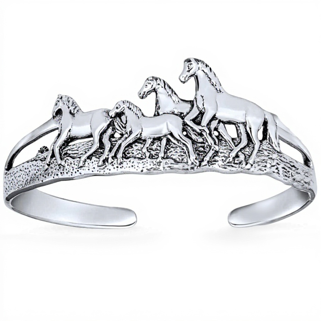 Bracelet équestre argent sterling Bling Jewelry cheval femme