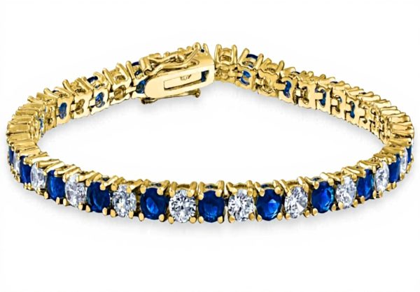 Bracelet tennis zirconium cubique Bling Jewelry 12 ct plaqué