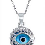 Amulette Nazar Bleu Pendentif Argent Sterling Protection