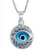 Amulette Nazar Bleu Pendentif Argent Sterling Protection