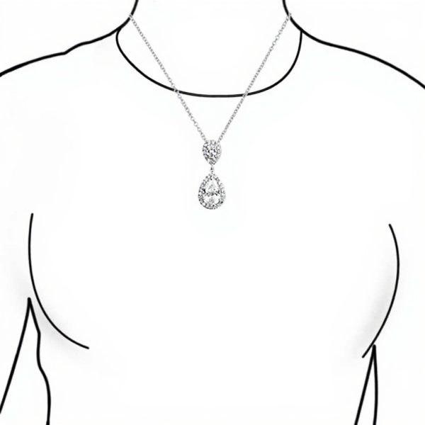 Collier pendentif poire CZ Bling Jewelry mariage femme