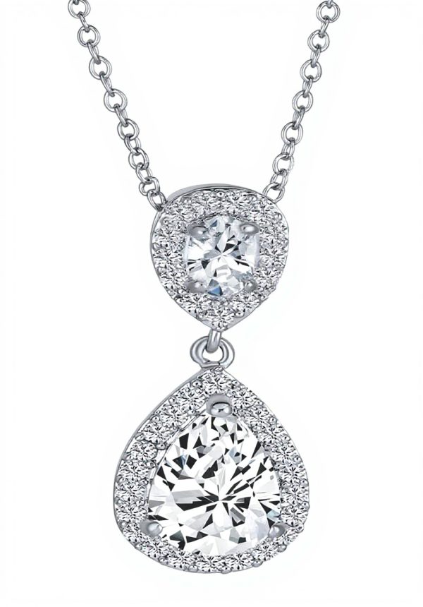Collier pendentif poire CZ Bling Jewelry mariage femme