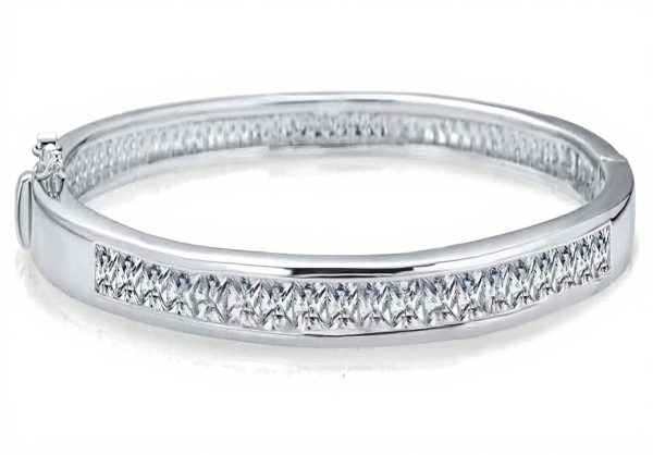 Bracelet tennis Bling Jewelry zircon cubique plaqué argent