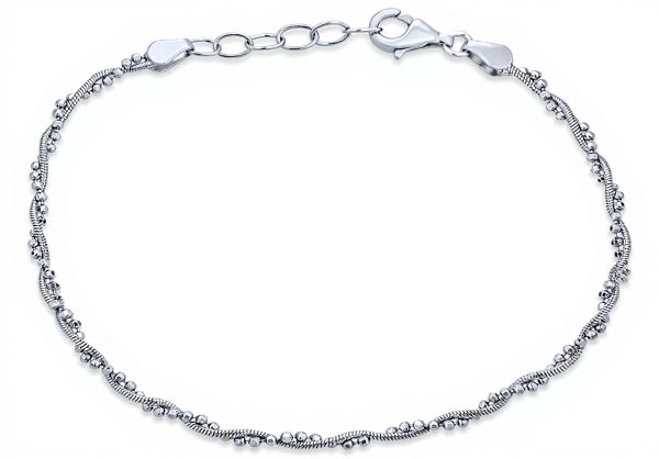 Bracelet cheville torsion argent sterling Bling Jewelry