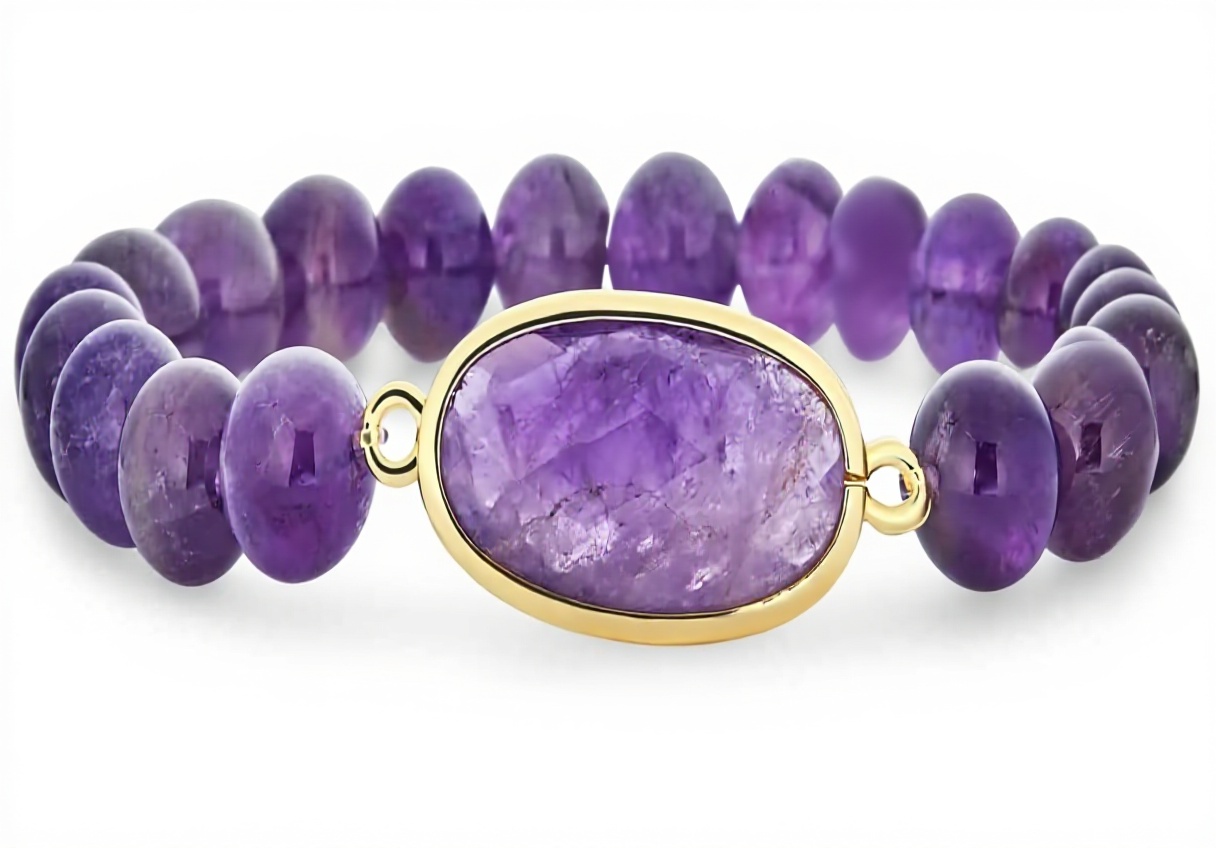 Bracelet extensible Bling Jewelry pierres précieuses femmes porté seul sur un poignet