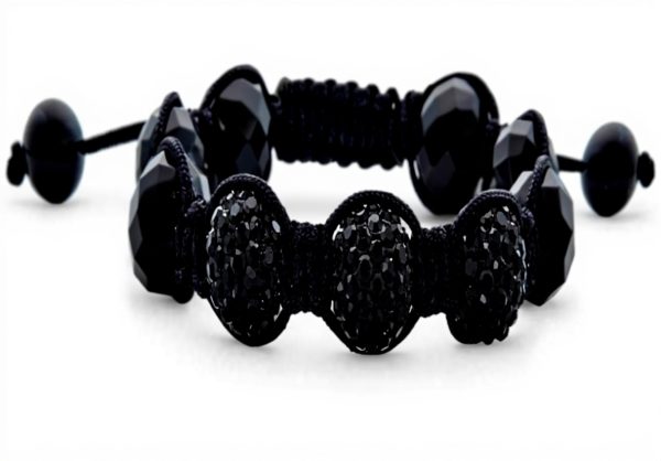 Bracelet Shamballa Bling Jewelry Perles Onyx Cristal Femmes