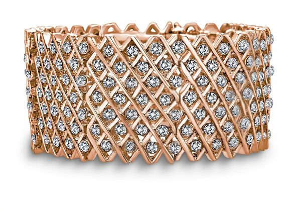 Bracelet femme Bling Jewelry rose cristal extensible mariage