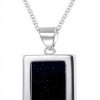 Collier Argent Sterling Pendentif Pierre Or Bling Jewelry