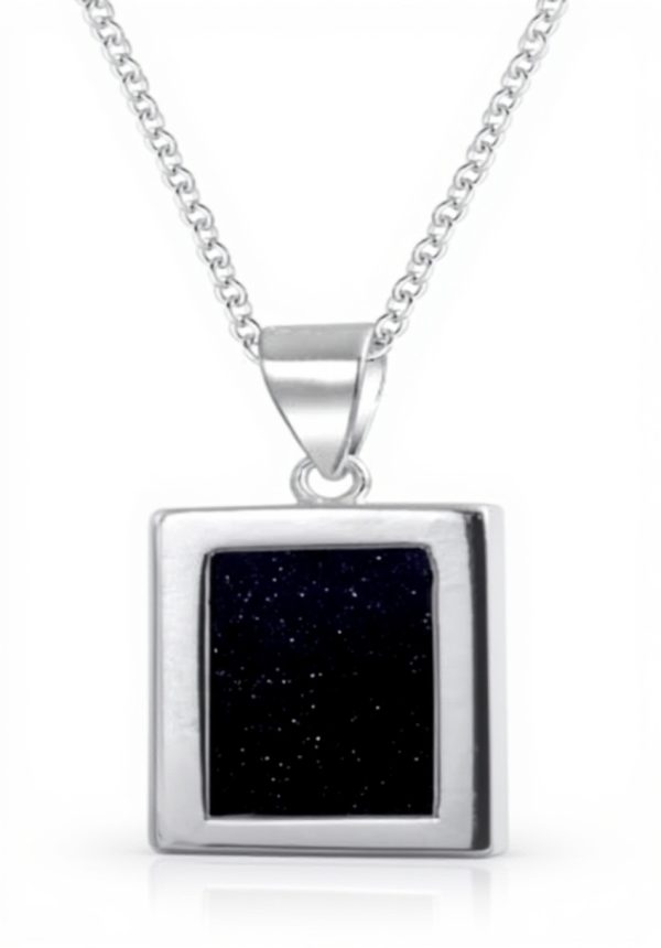 Collier Argent Sterling Pendentif Pierre Or Bling Jewelry