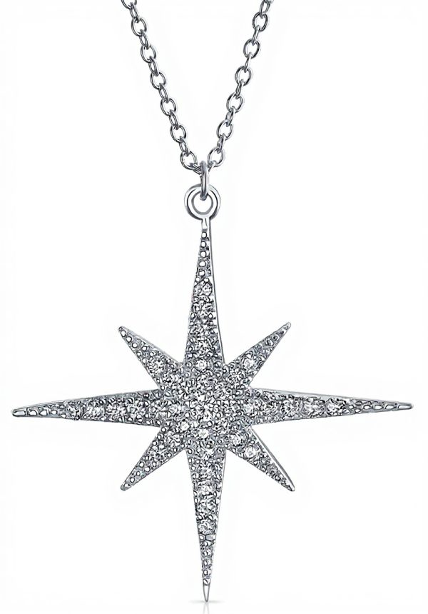 Collier pendentif étoile Bling Jewelry argent zircon cubique