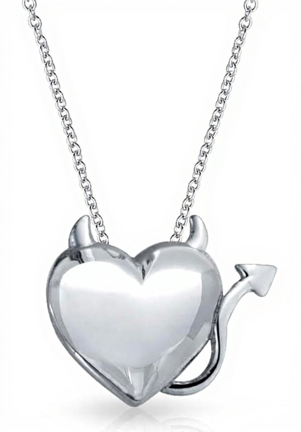 Collier cœur diable argent sterling Bling Jewelry pour femme