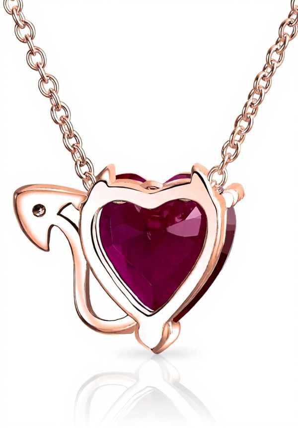 Collier cœur diable zircon cubique rubis Bling Jewelry