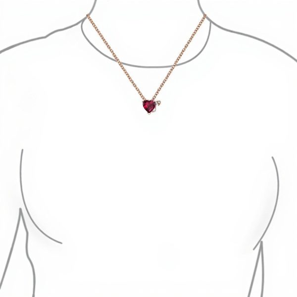 Collier cœur diable zircon cubique rubis Bling Jewelry