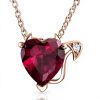Collier cœur diable zircon cubique rubis Bling Jewelry