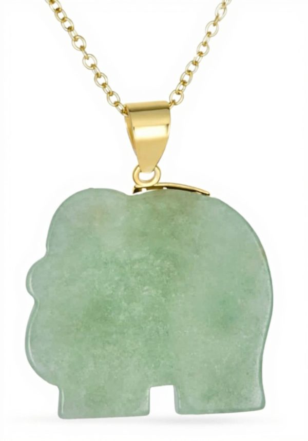 Collier éléphant jade vert Bling Jewelry argent sterling