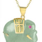 Collier éléphant jade vert Bling Jewelry argent sterling