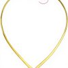 Collier ras du cou Bling Jewelry or jaune 14 carats design V