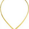 Collier ras du cou Bling Jewelry or jaune 14 carats design V