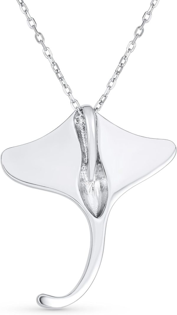 Pendentif raie manta opale bleue argent sterling Bling-1