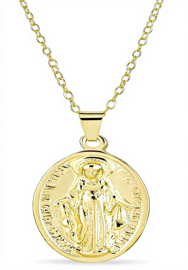 Pendentif Vierge de Guadalupe Collier Femme Laiton Plaqué Or