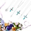 Collier femme argent sterling croix turquoise bijoux