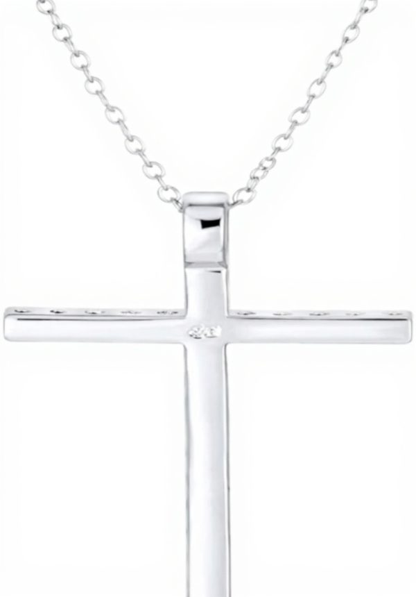 Collier croix argent sterling Bling Jewelry zirconium