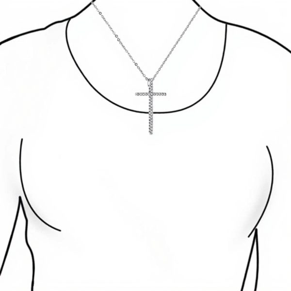 Collier croix argent sterling Bling Jewelry zirconium